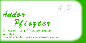 andor pfiszter business card